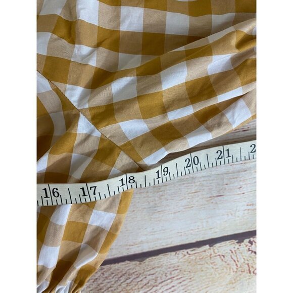 NWT Who what Wear Women's Yellow Gingham One Shoulder Midi Dress - Large - Picture 7 of 14